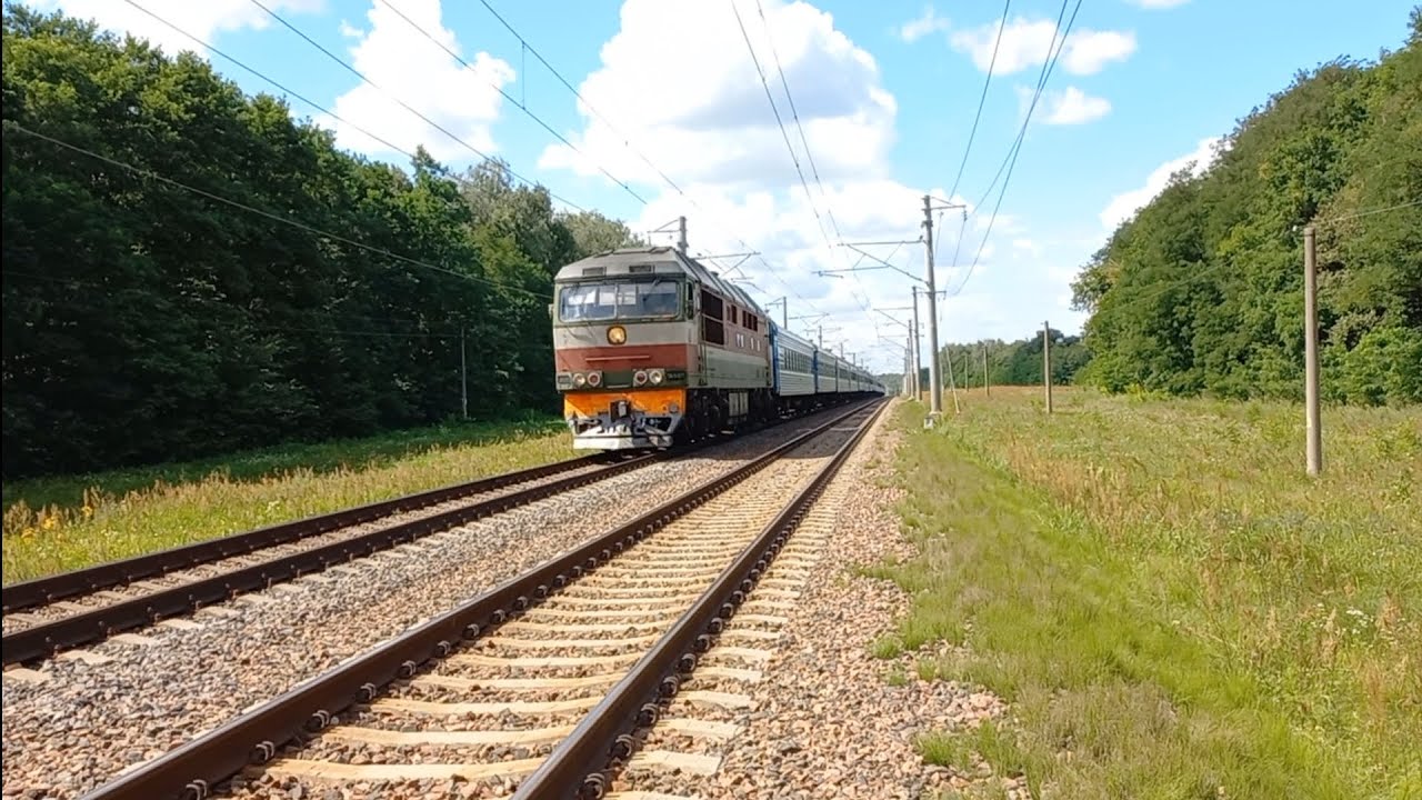 ТЭП70-0377 с п. №302 Минск - Адлер - YouTube