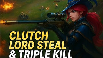 🎯😱Lesley Clutch Lord Steal + Triple Kill! 🔥 | Sniper Queen Moment  #MobileLegends #LesleyLordSteal