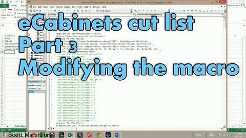 eCabinets cut list in excel 3 modifying the macro