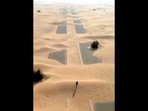 The Arid Desert Between Abu Dhabi And Dubai طريق دبي أبو ظبي بعد عاصفة رملية