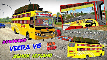 ORANGE TRAVELS VEERA V6 BUS MOD | Ahok Leyland | bus simulator indonesia | ROYAL DRIVINGS #bussidmod