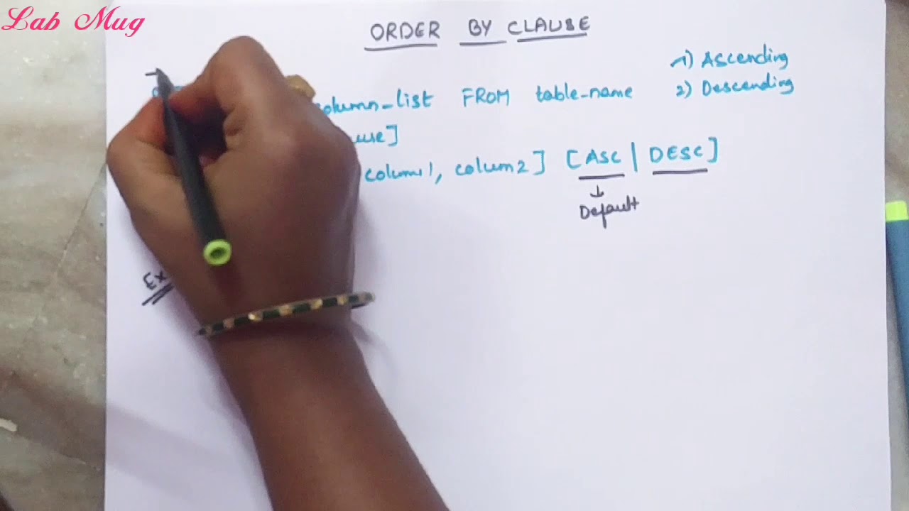 ORDER BY CLAUSE in sql || SQL in telugu - YouTube