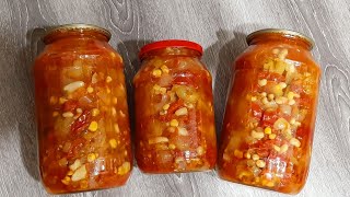 Loviyali, Jo&#39;xorili Lecho Tayyorlash 🌽🥗 Лечо с Кукурузой и Фасолью ✅ Uzbek Style Lecsó