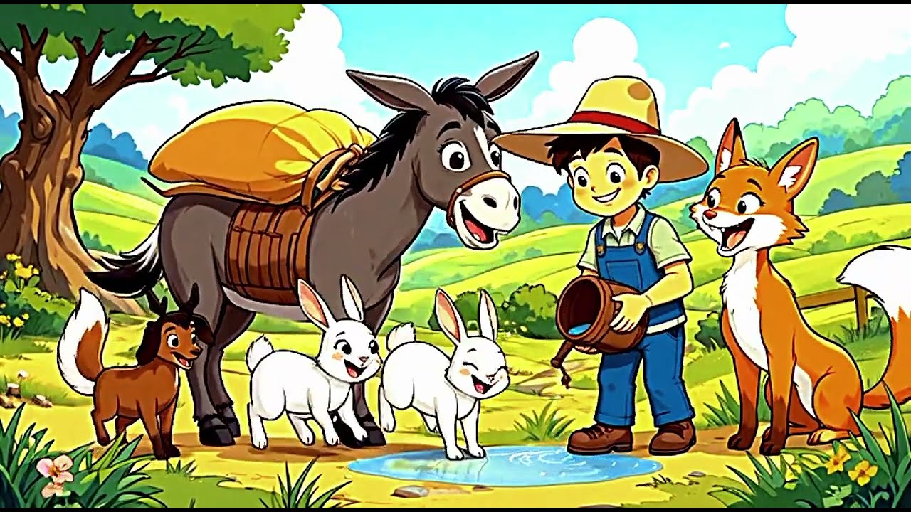 “गरीब किसान का जादुई ट्रैक्टर! 🐰🚜✨ – मेहनत से बनी कार्टून कहानी बच्चों के लिए”