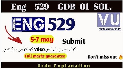 Eng529 GDB 01 | solution 2025|VU| |Eng529 #rslearningzone529GDBbyRSLearningZone