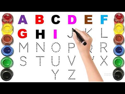 Alphabet, ABC song, abcd, a to z, Kids rhymes, collection for writing along dotted lines for toddler