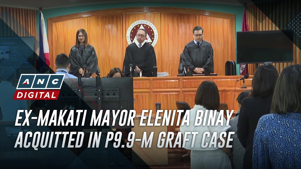 Ex-Makati Mayor Elenita Binay acquitted in P9.9-M graft case | ANC ...