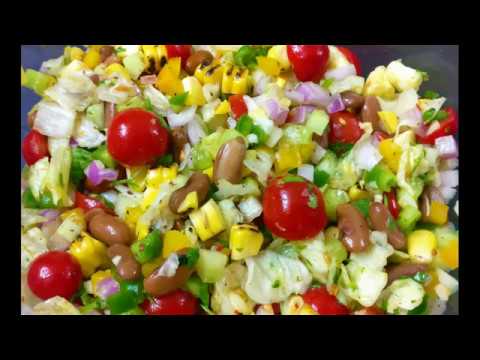 Healthy Vegetable Salad | Mexican Salad | Mexican Bean Corn Salad | Quick Mexican Salad |