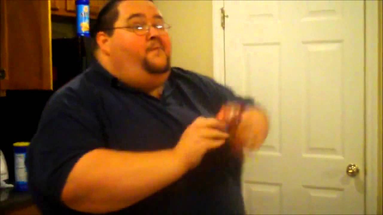 fat man goes mental over mountain dew - YouTube