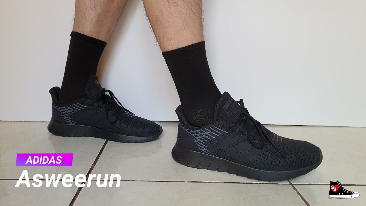 Adidas Asweerun Black Sneakers sencillos confortables simple and comfortable - YouTube