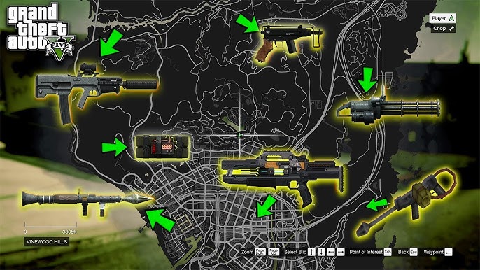 LOCATION OF ALL RARE AND SECRET WEAPONS IN GTA 5 