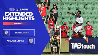 Perth Glory v Adelaide United - Extended Highlights | Isuzu UTE A-League 2023-24 | Round 23