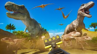 Terror in Jurassic Park Ride! Front Row POV of T-Rex Attack! screenshot 4