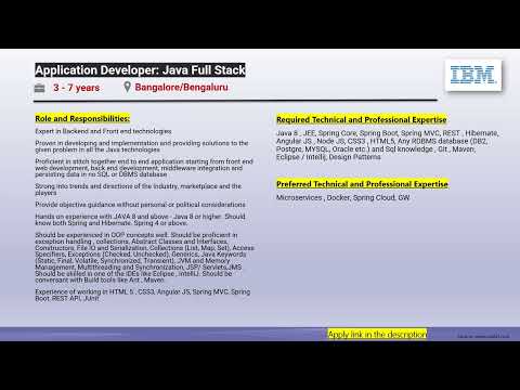 IBM is hiring- Application Developer: Java Full Stack #itjobs