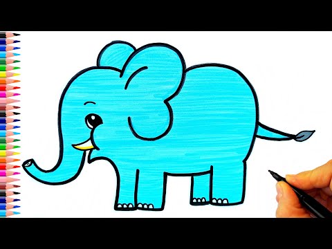 Çok Kolay Fil Çizimi -  Fil Resmi Çizimi - Fil Resmi Nasıl Çizilir? - How To Draw an Elephant Easy