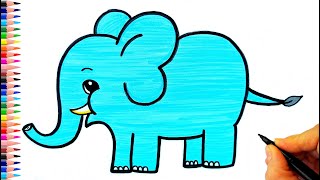 Çok Kolay Fil Çizimi - Fil Resmi Çizimi - Fil Resmi Nasıl Çizilir? - How To Draw an Elephant Easy