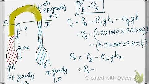 Problems on Inverted U tube manometer