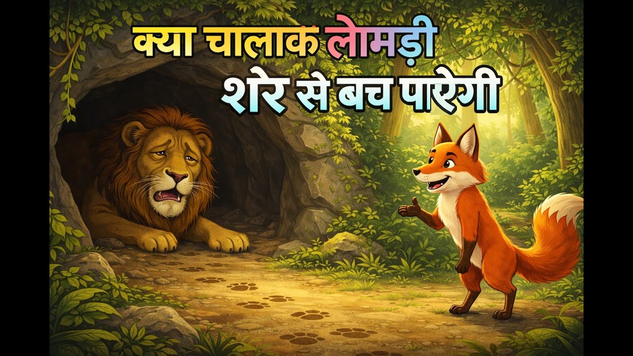 क्या चालाक लोमड़ी शेर के जाल में फँसेगी? चालाक लोमड़ी और शेर,