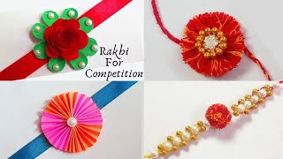 How To Make Rakhi At Home/Rakhi for competition/4 Rakhi Making Ideas at Home| Homemade Rakhi Ideas