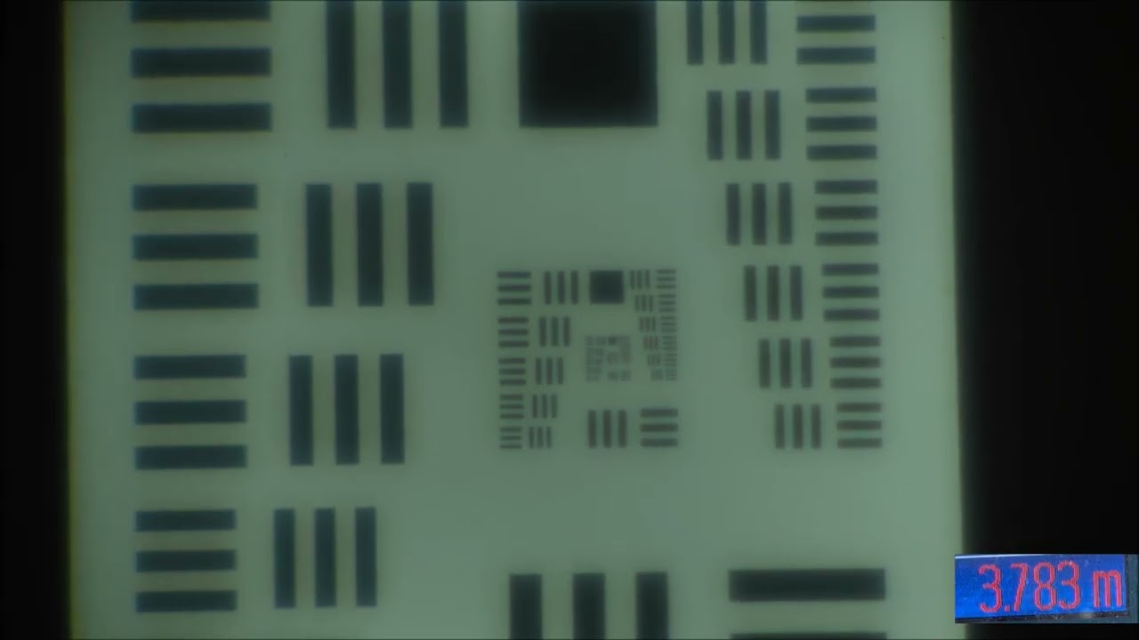 팬옵틱스, 거리에 따른 시표의 이미지 (동공 3.8 mm)