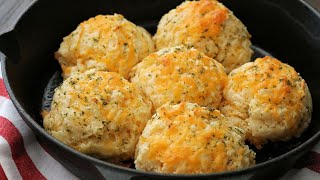 Copycat Red Lobster Cheddar Garlic Biscuits with Self Rising Flour (Easy Drop Biscuits)