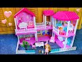 10 minutes satisfying with unboxing cute pink barbie doll house play set asmr