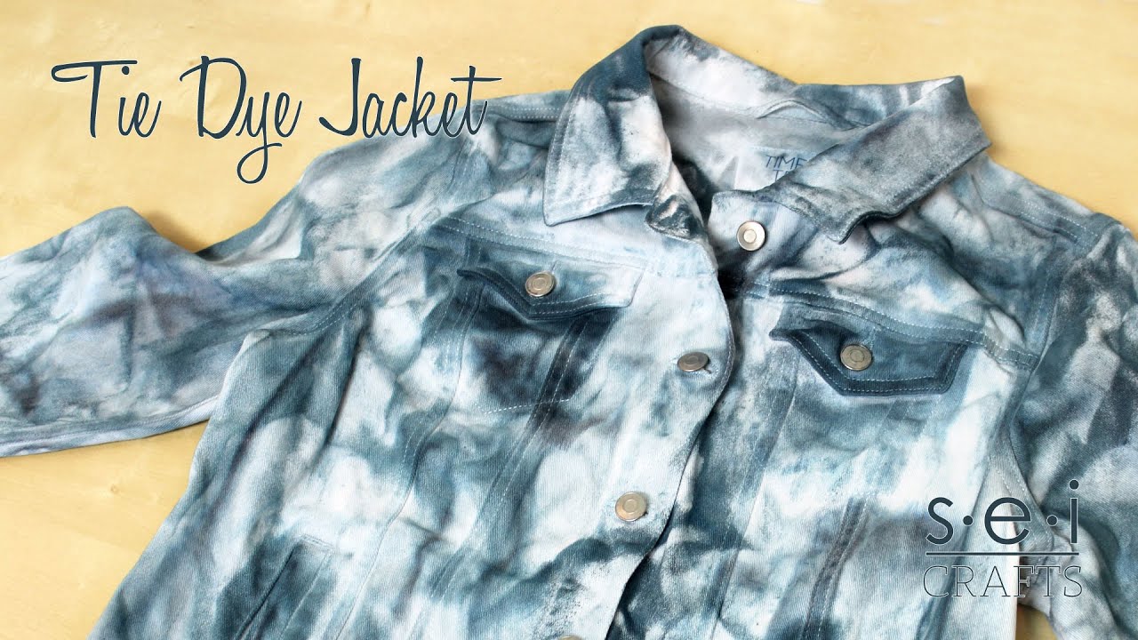 How to Tie Dye a White Denim Jacket using SEI Crafts Dye & the Easy Scrunch  Method 