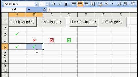 wingdings in excel