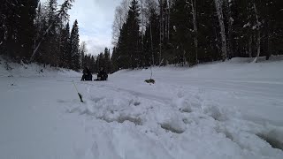 За хариусом и щукой в феврале/ 3 дня на таёжной реке