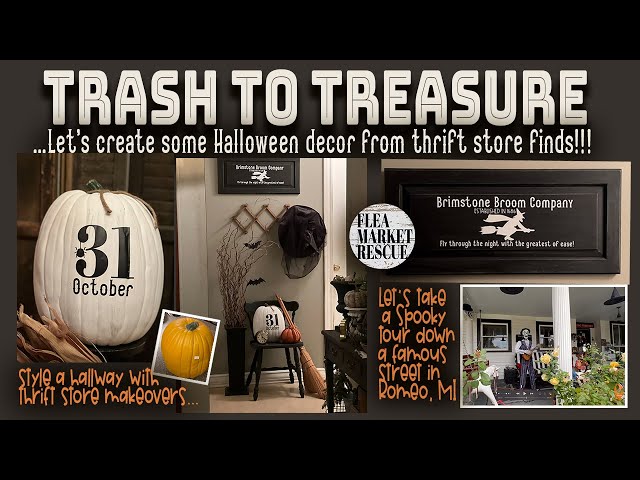 DIY HALLOWEEN DECOR THRIFT STORE FLIP-HALLOWEEN DECORATING- TRASH ...