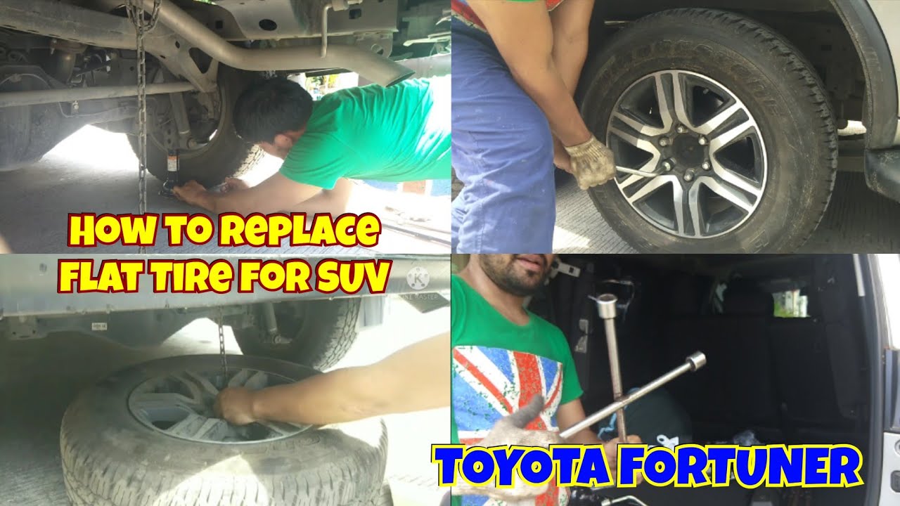 HOW TO CHANGE A FLAT TIRE ON SUV PAANO MAGPALIT NG FLAT TIRE TOYOTA