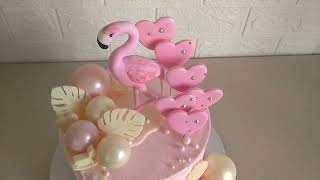 Оформление детского торта.Фламинго из мастики.