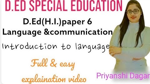D.ed HI paper 6  Introduction to language explaination video,ded hi paper 6 #hi #ded #rci