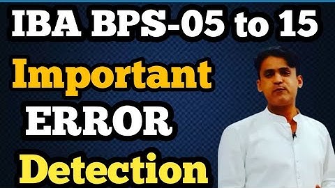 Important Error Detection || IBA STS BPS 5 to 15 || Must Watch