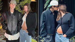 Shocking Hailey Bieber Reveals Baby Bump & Kisses Justin Bieber Emotional Pregnancy Announcement