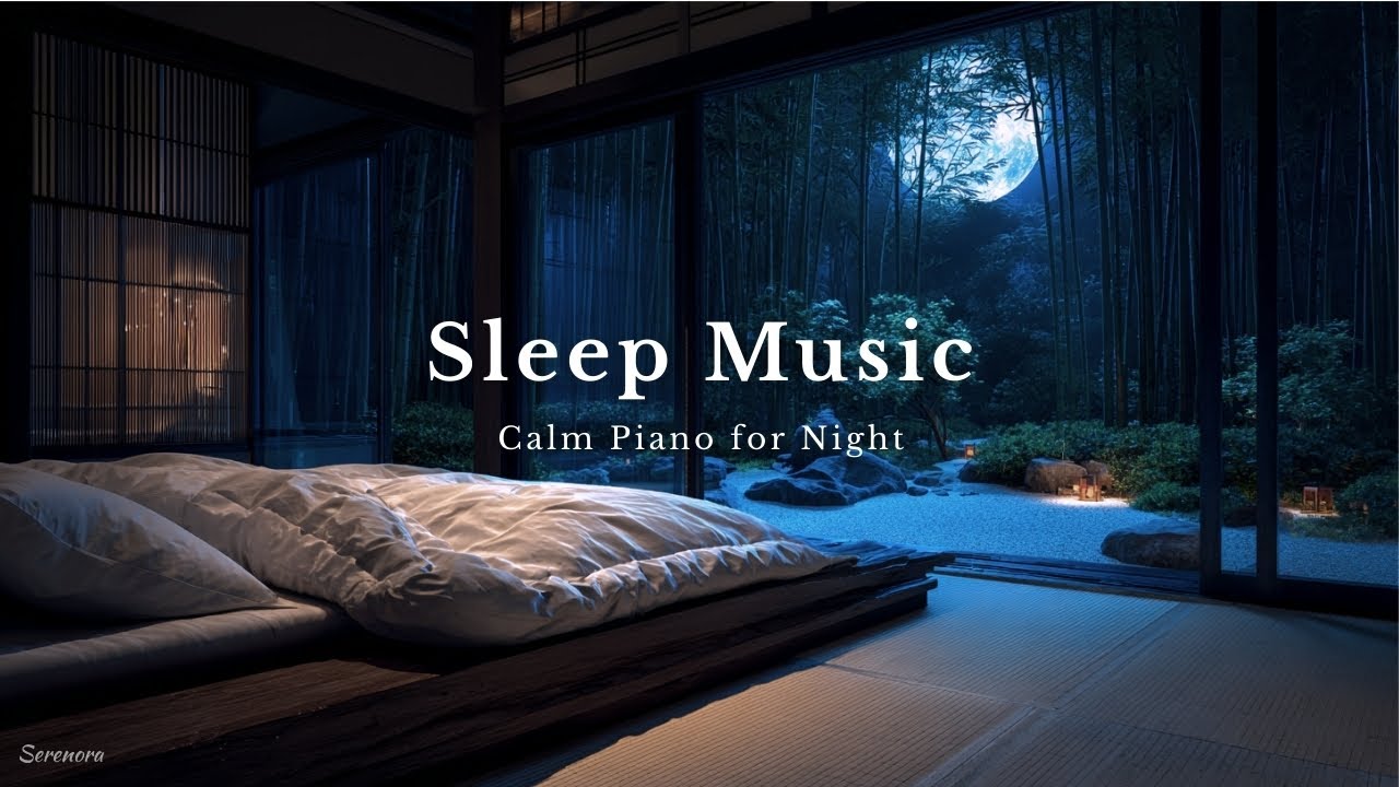 Sleep Music | Calm Piano for Night in a Moonlit Japanese Bamboo Garden