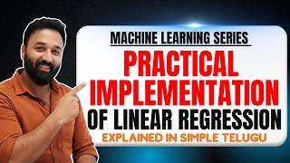 Linear Regression (Telugu) Practical Implementation Explained | Sangeeth | Machine Learning