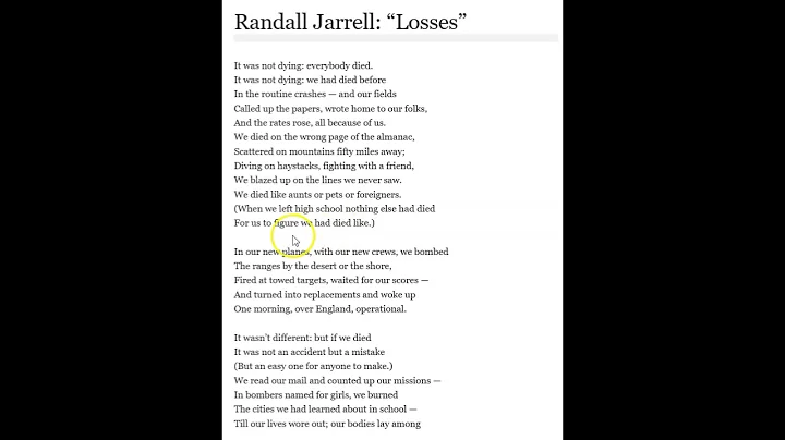 "Losses" by Randall Jarrell