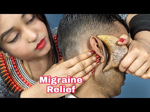 Migraine Headache Relief Massage by Indian Lady | How To Remove Headaches by Massage | Neck Cracking