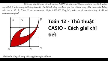 Toán 12: Để trang trí một bảng gỗ hình vuông ABCD độ dài cạnh 90 cm, người ta chia hình vuông này