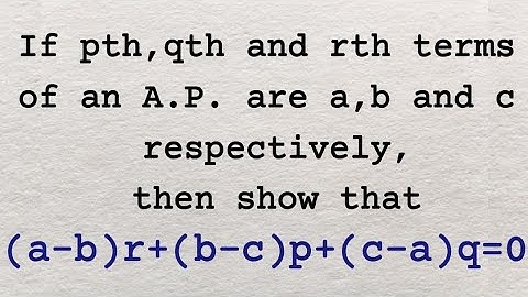 (a-b)r+(b-c)p+(c-a)q=0; 🎯interesting problem on ap