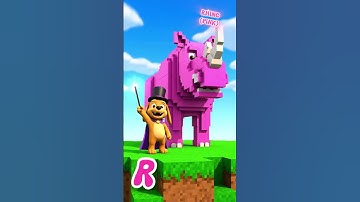 ABC Colorful MineCraft Animal Song (QRST) #abcsong #colorsong #learningsongsforkids