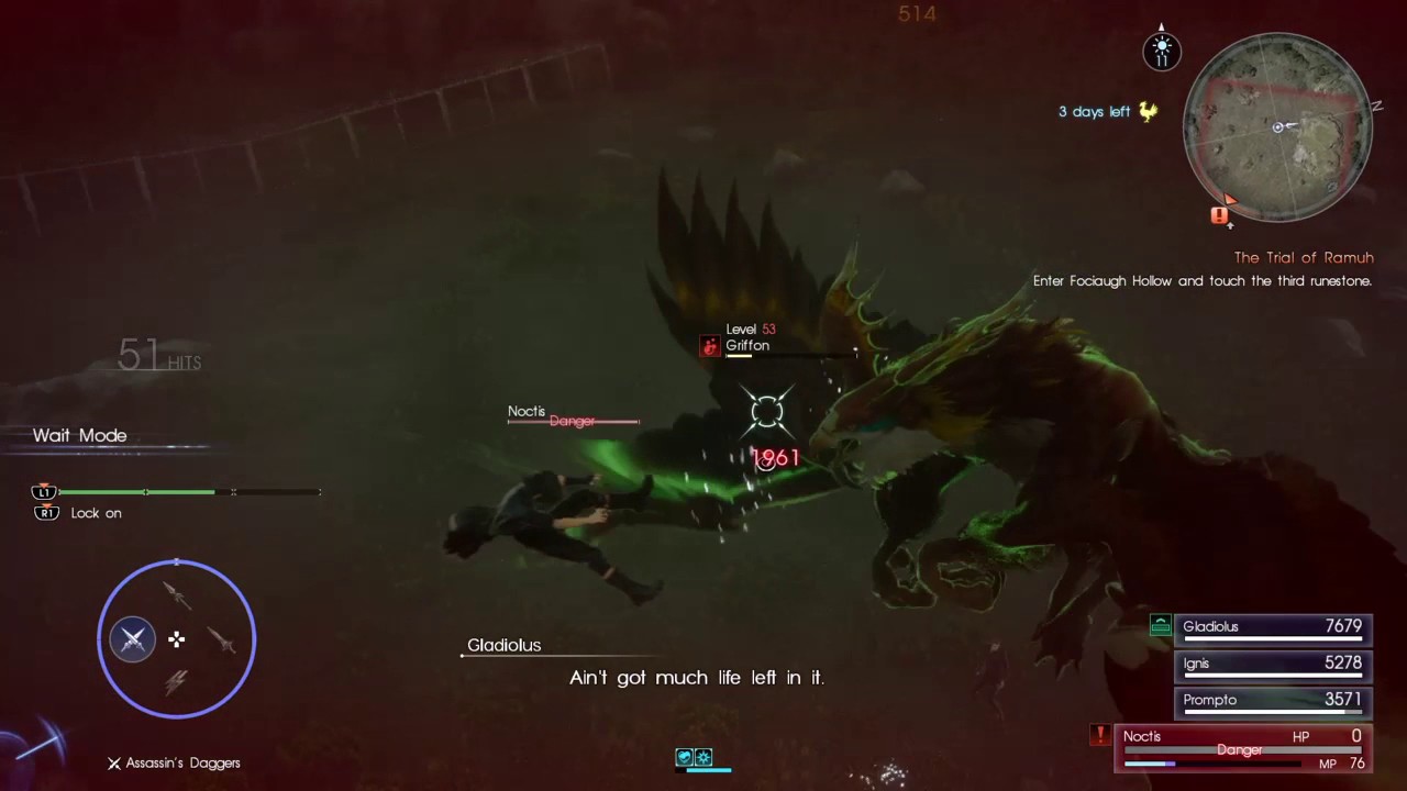 Final Fantasy XV : Griffon mid-air fight