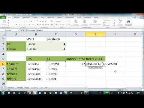 Excel - ADRESSE und INDIREKT - A1- und Z1S1-Lesart verstehen