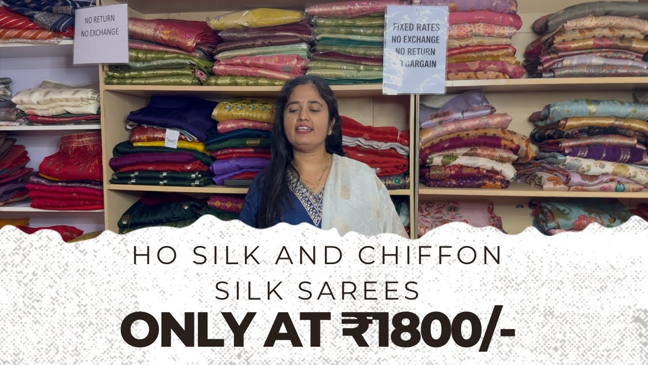 CHIFFON GEORGETTE AND HO SILK SAREES ONLY AT ₹1800/-  7981691667