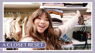 Switching over my closet for SPRING! Packing away all of my winter clothes | spring wardrobe reset