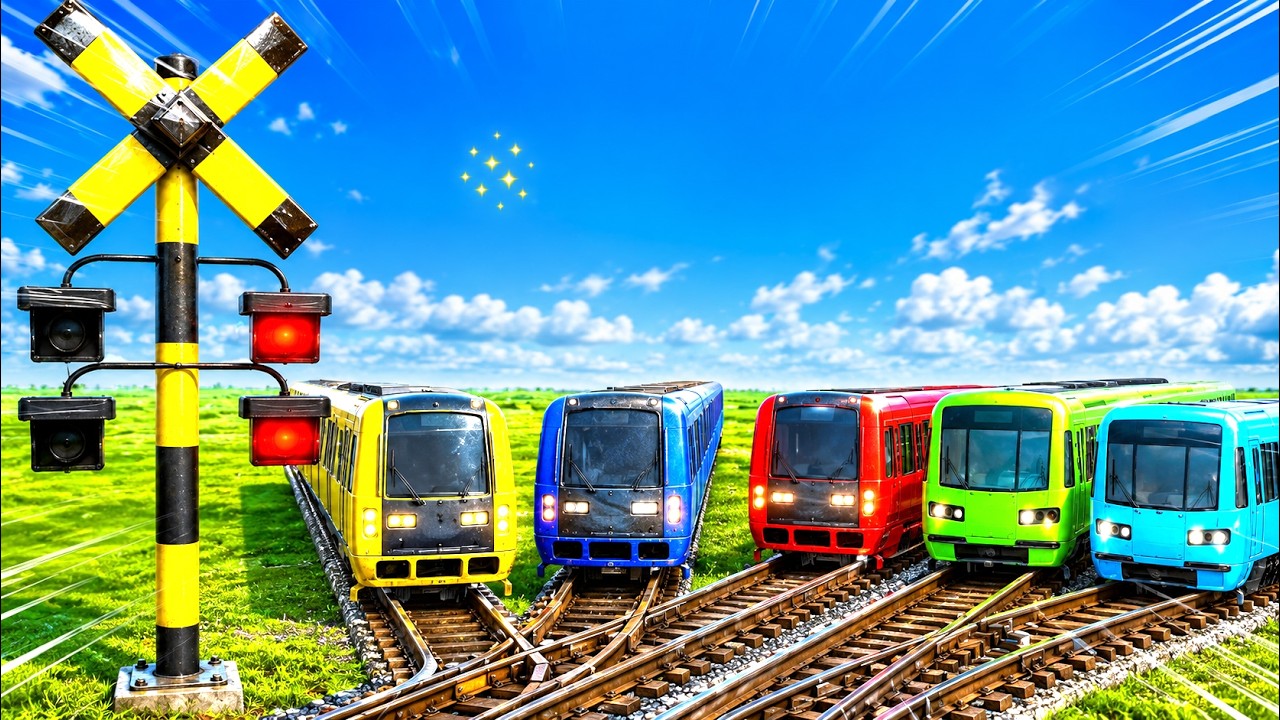 【踏切アニメ】あぶない電車 4 TRAIN THOMAS🚦 Fumikiri 3D Railroad Crossing Animation Kereta Api Kartun #123