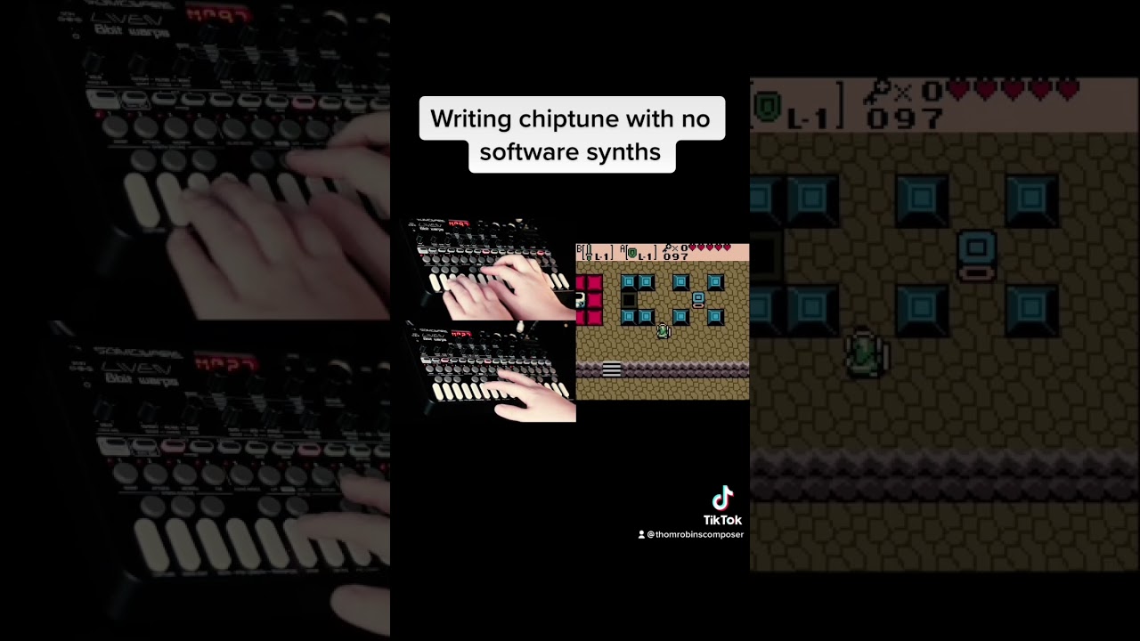 Writing chiptune using only hardware and no software synths, fun exercise!