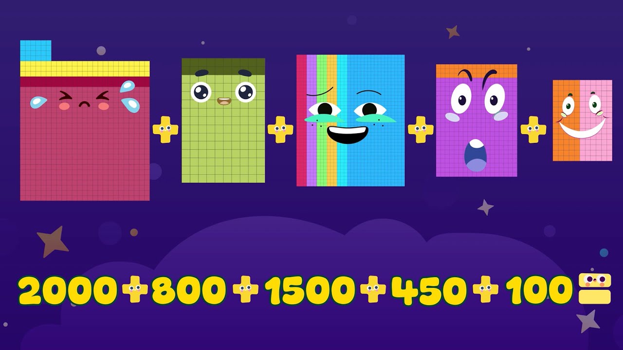 Numberblocks | 5 Random Numberblocks Addition | Add Five Number | Sum ...