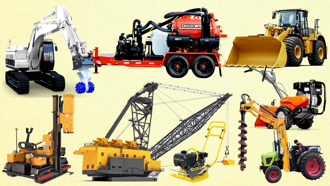 Bé Học Tên Xe Công Trình Qua Trò Chơi Vui Nhộn 🚜 | Bé Khám Phá Máy Xúc, Máy Đóng Cọc, Máy Khoan Đất